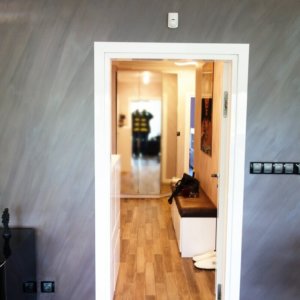 Декоративна мазилка на стена със сребърен брокат, ММ93