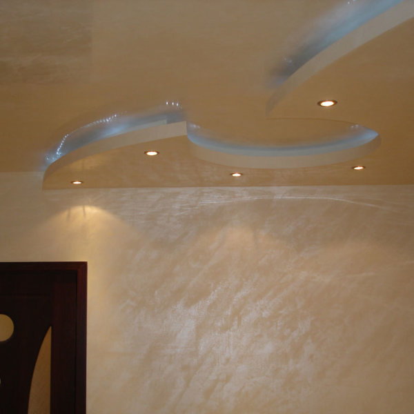 Поставяне на мазилка Raffaello на таван с форми от гипсокартон